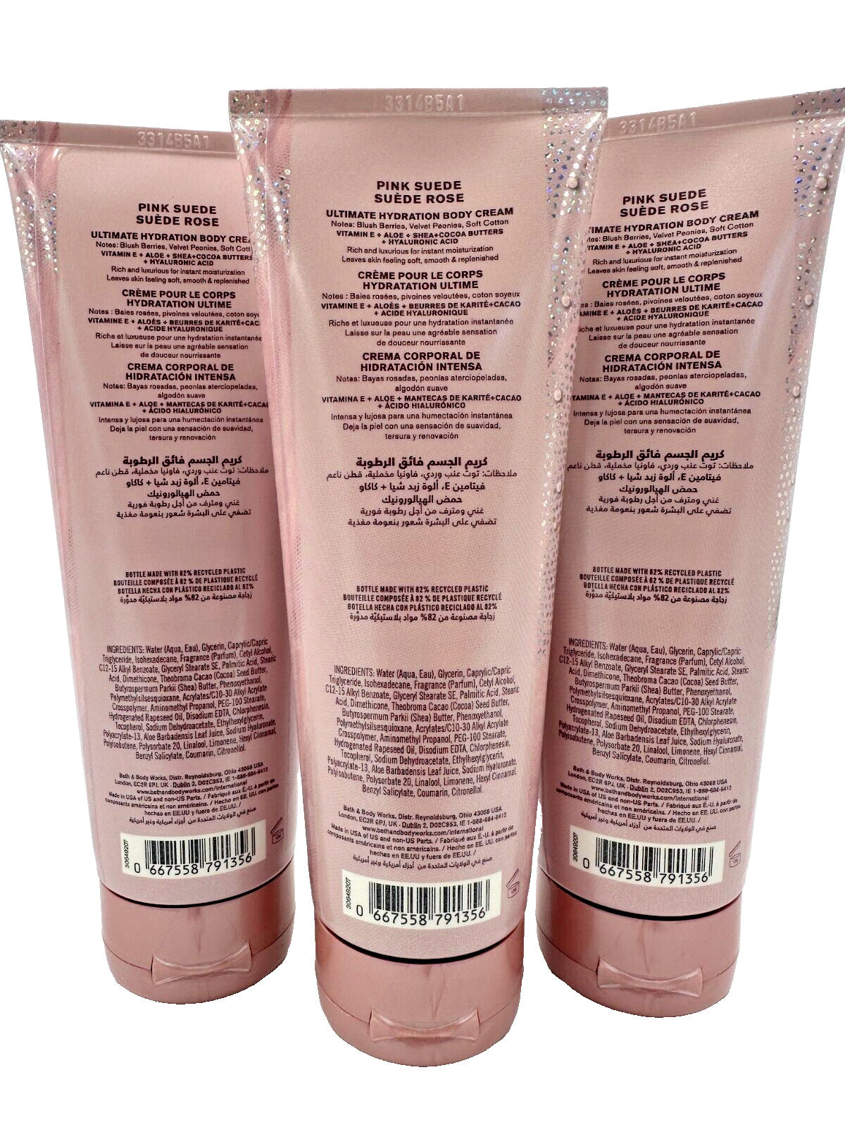 Pink Suede Body Cream Lotion - 3 Pack 24 oz