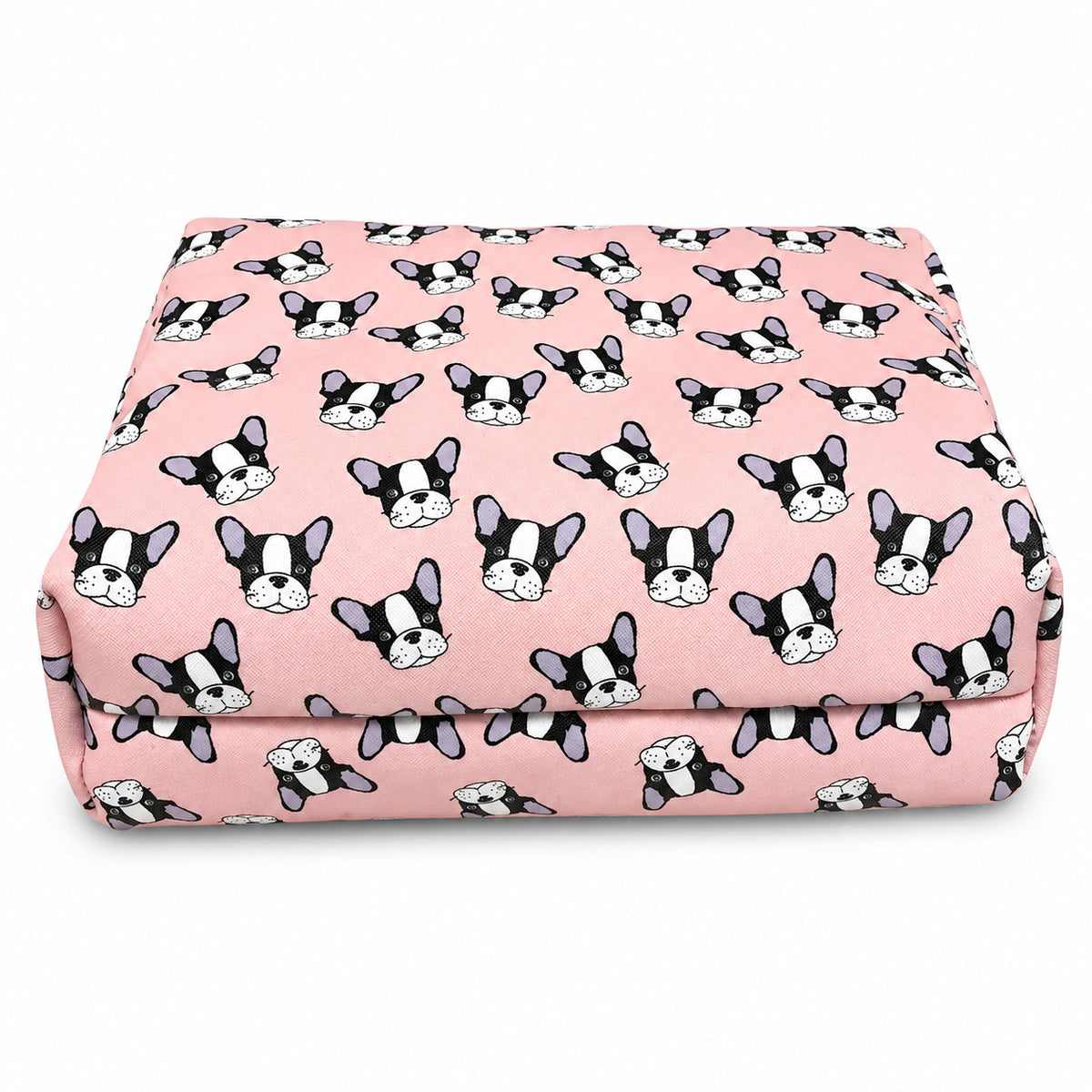 Pink French Bulldog Cosmetic Travel Organizer Bag for Makeup & Toiletries