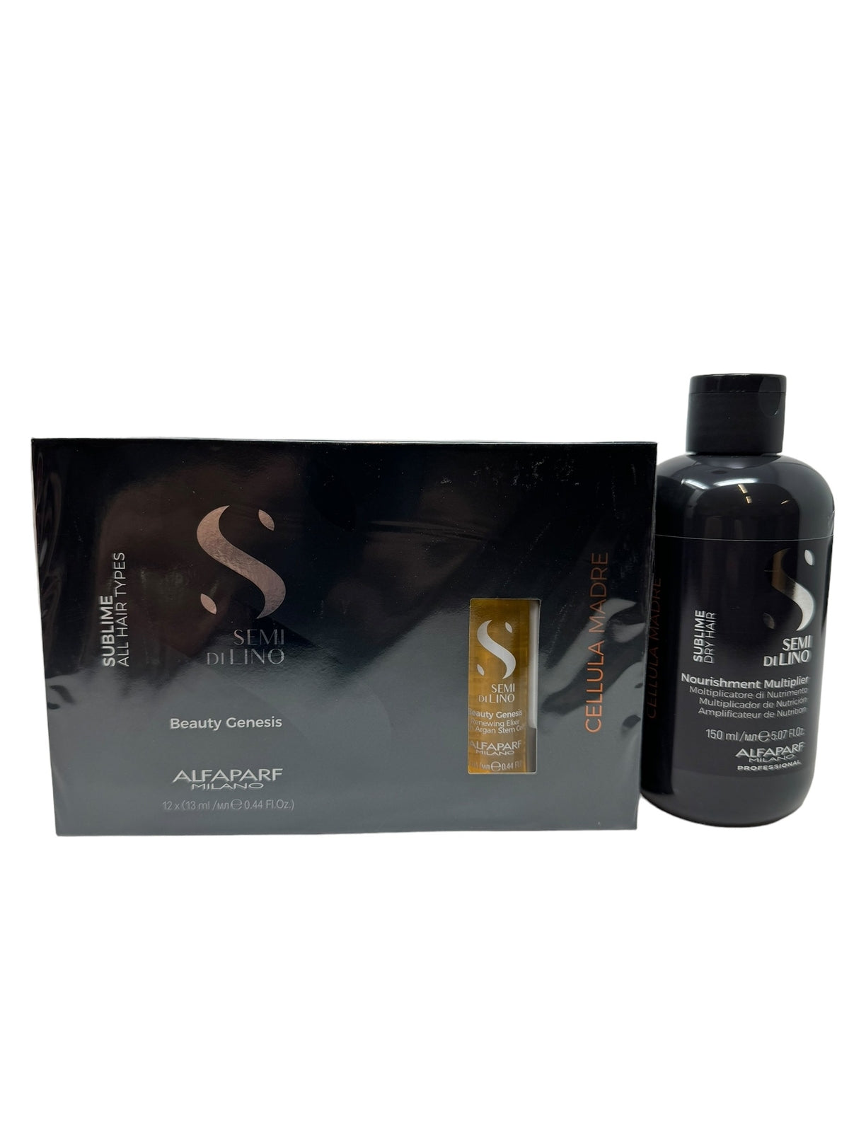 Alfaparf Semi Di Lino Cellula Madre Hair Nourishment Solution with Vials & Multiplier