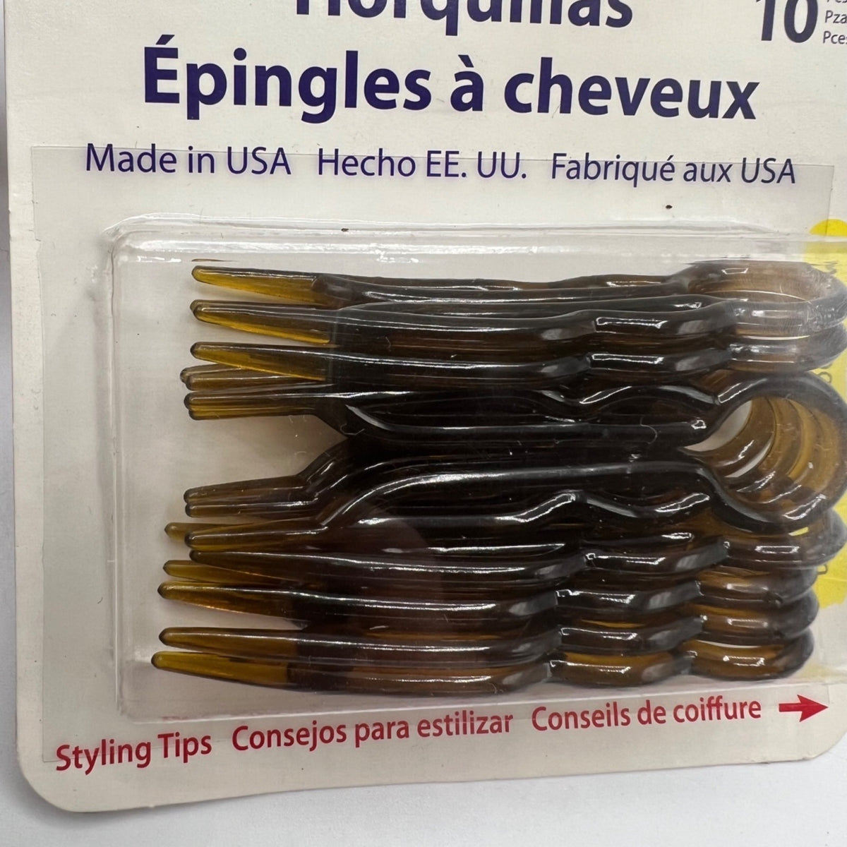 Good Hair Days Magic-Grip Hairpins 10 Pcs Tortoise USA Vintage 1990s