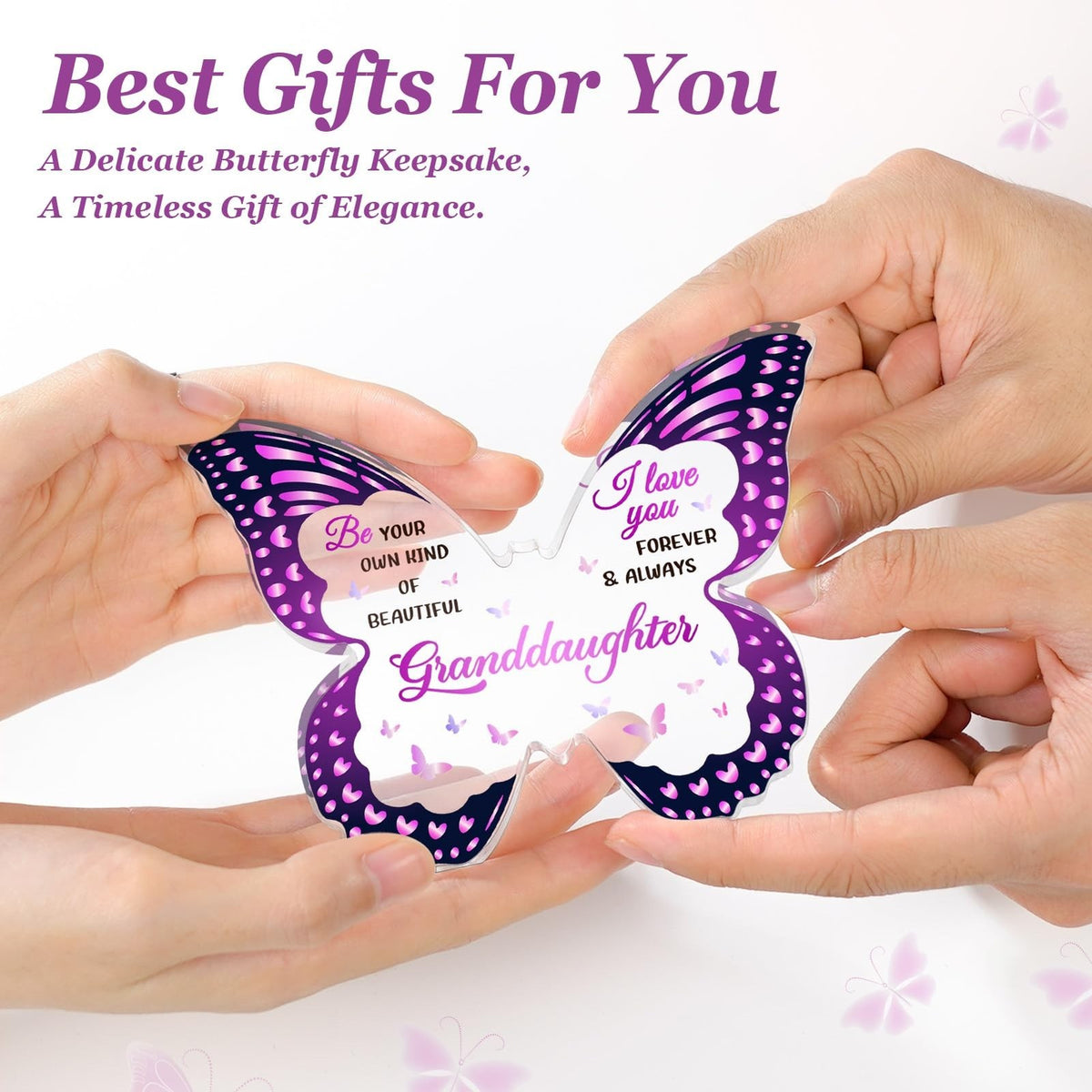Granddaughter Gifts from Grandma Butterfly Acrylic Plaque - Sentimental Jewelry Keepsake