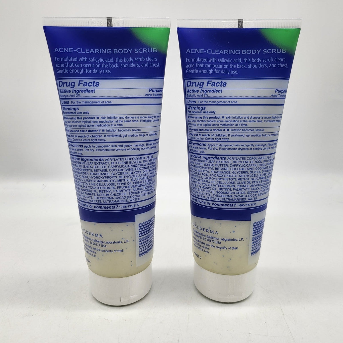 Acne Body Scrub with Salicylic Acid - 8oz, Pack of 2 - Exfoliating Acne Treatment
