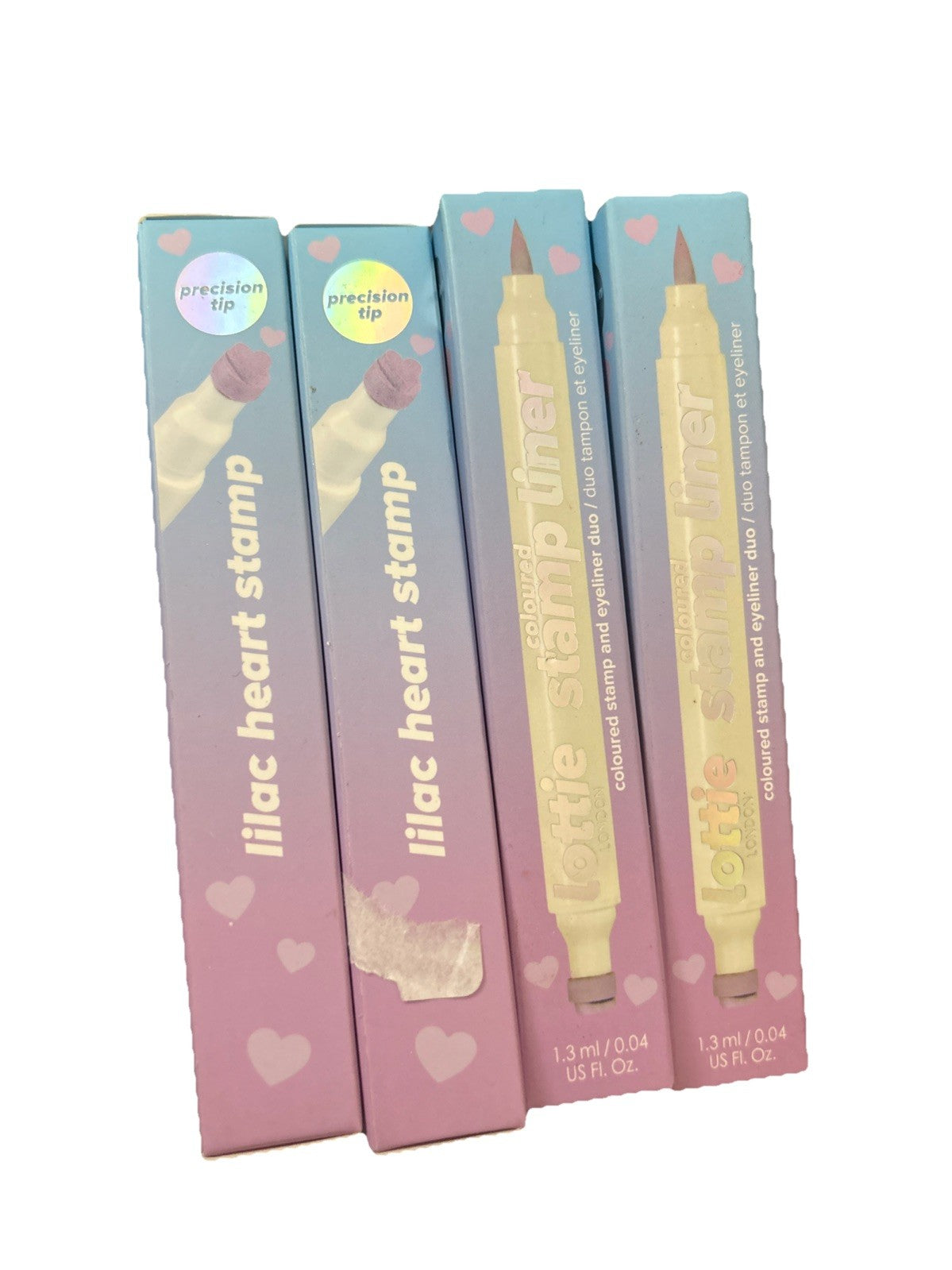 Lottie London Lilac Heart Stamp Liner - 4 Pack, Creative Eyeliner Stamps