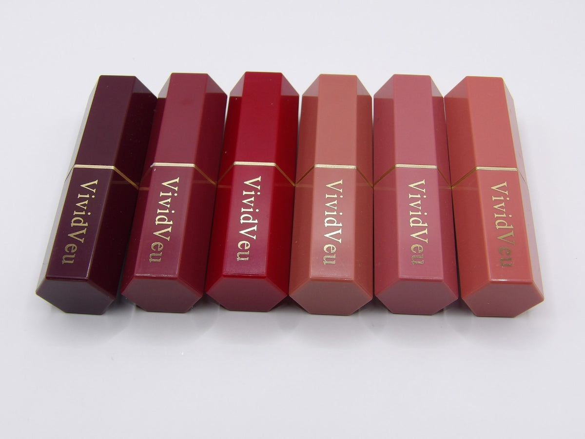 Set of 6 Matte Lipsticks Assorted Colors - Vivid Veu Cosmetics