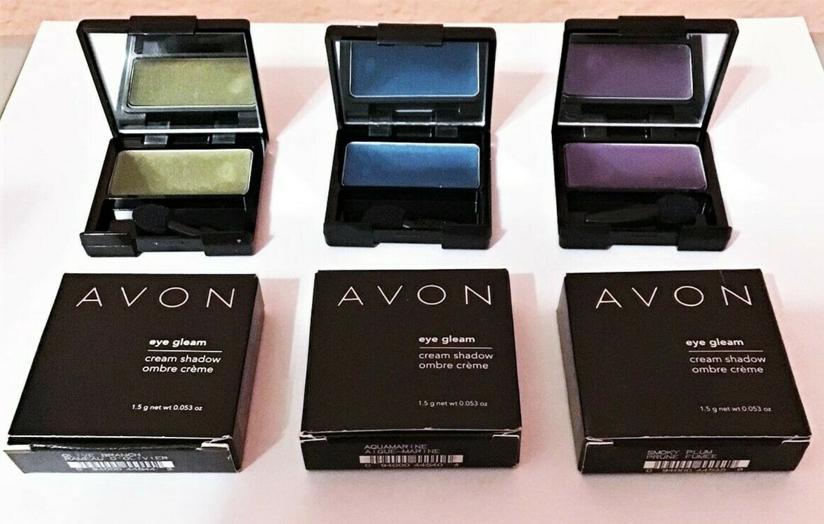 Cream Eyeshadow Compacts - Olive Aquamarine Smoky Plum Set