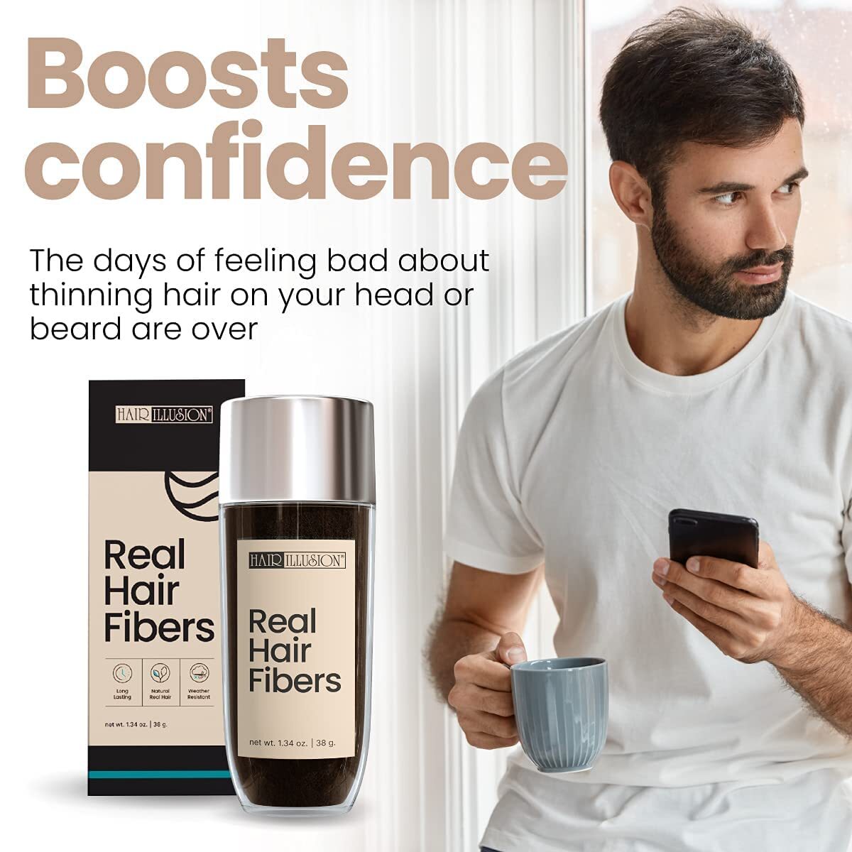 Hair Building Fibers for Thinning Hair & Bald Spots - 38g