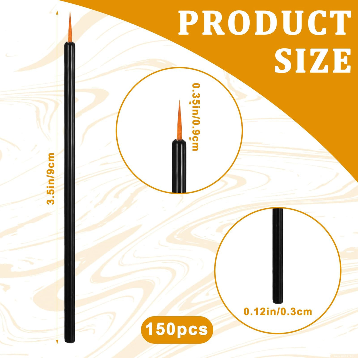 Disposable Eyeliner Brush Set Fine Point Cosmetic Applicators 150 pcs