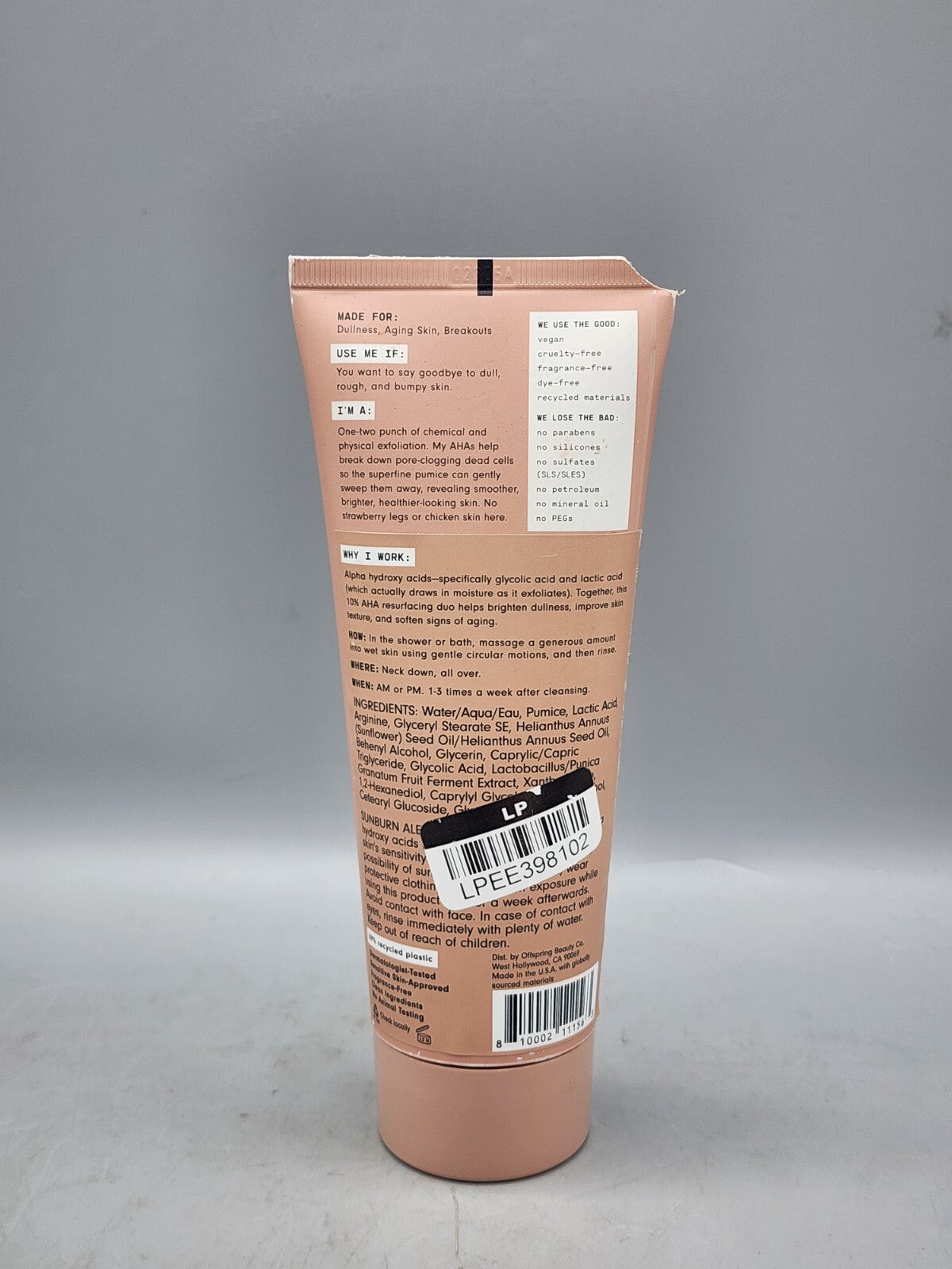 Versed Buff It Out AHA Exfoliating Body Scrub - Lactic Acid &