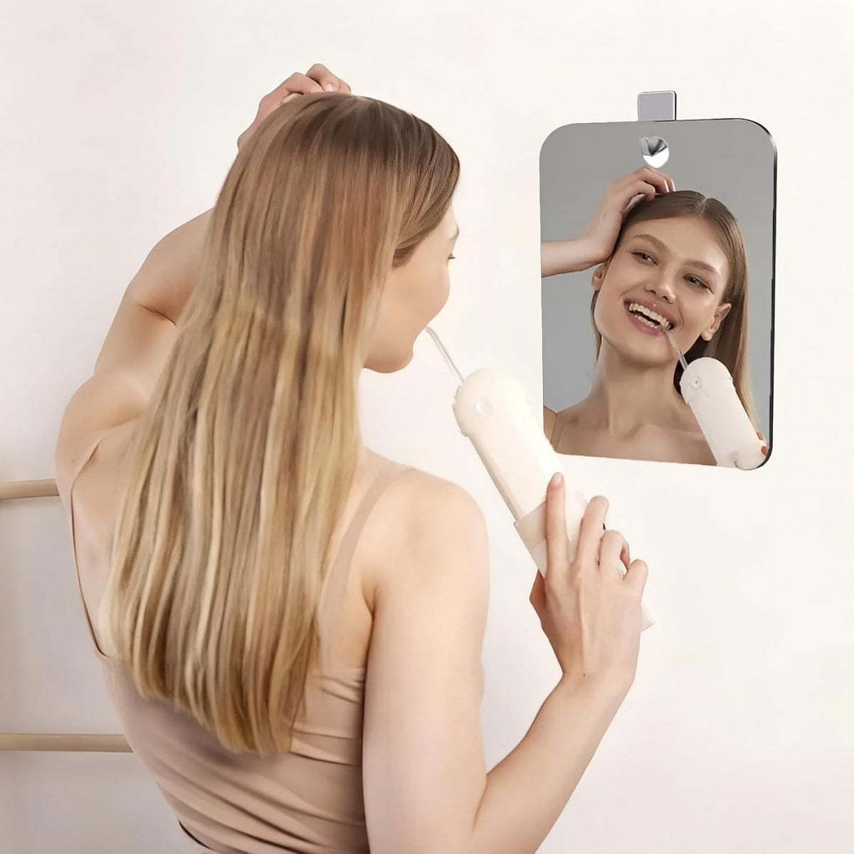 Travel Wall Mount Mirror for Shaving Makeup - Compact Shower Bathroom Mirror