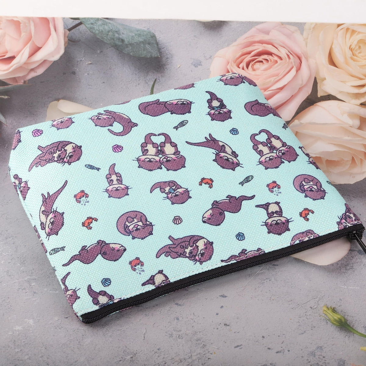 Sea Otter Makeup Bag Canvas Otter Gift Cosmetic Pouch Travel Organizer