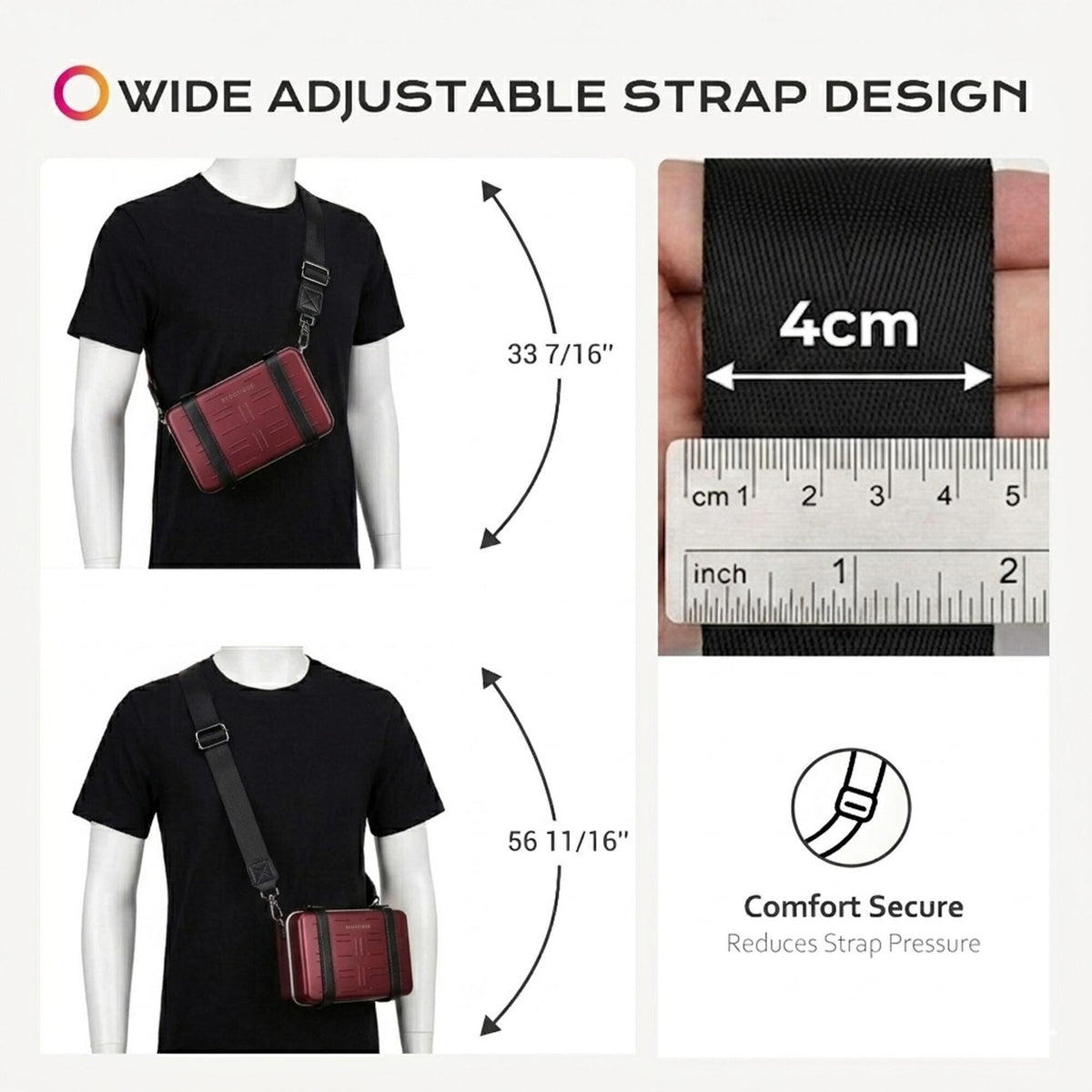 Mini Aluminum Crossbody Bag with Travel Case - Portable Hard Shell Handbag