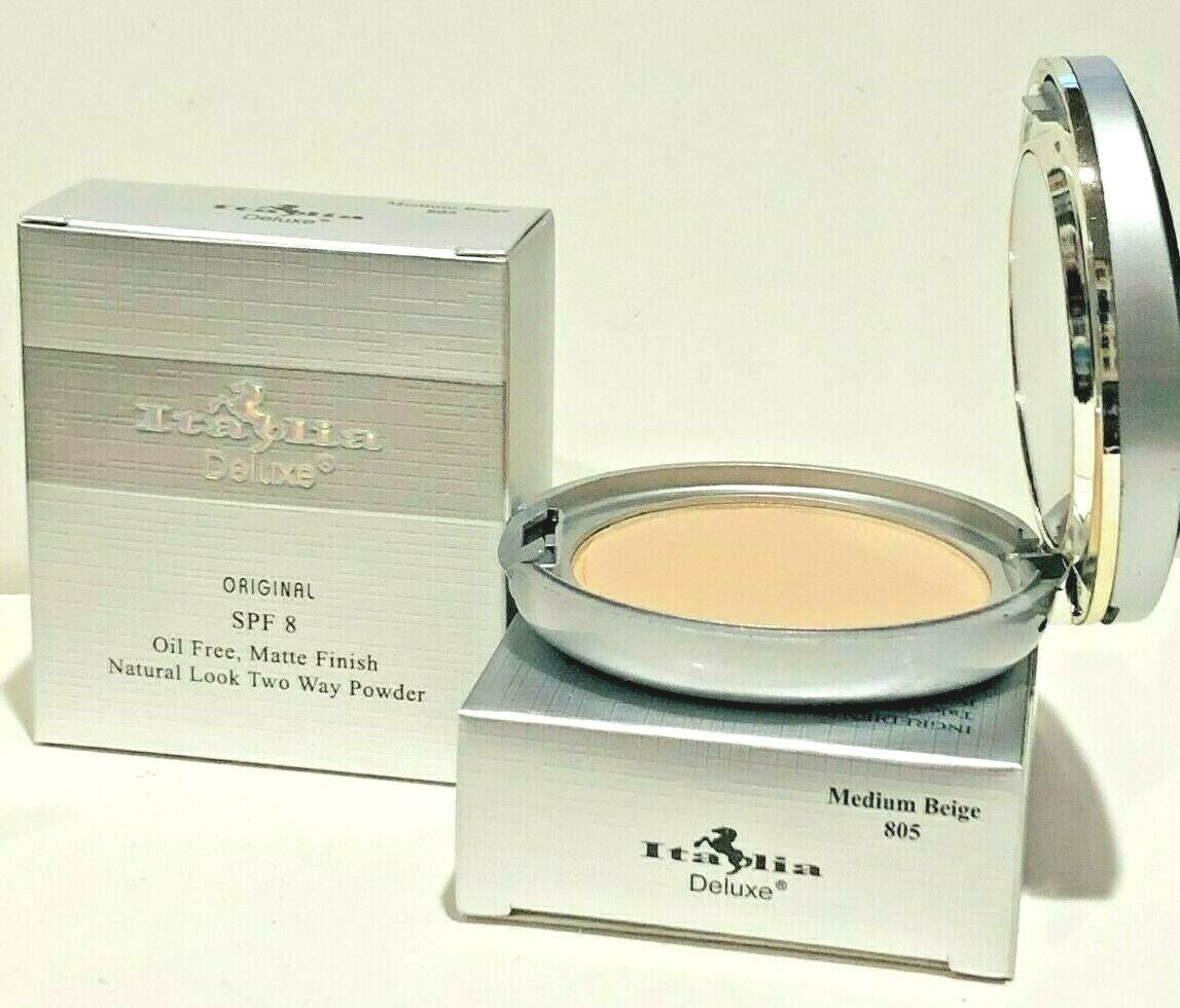 Italy Original SPF 8 Oil-Free Matte Finish Compact Powder - Medium Beige 2-Pack