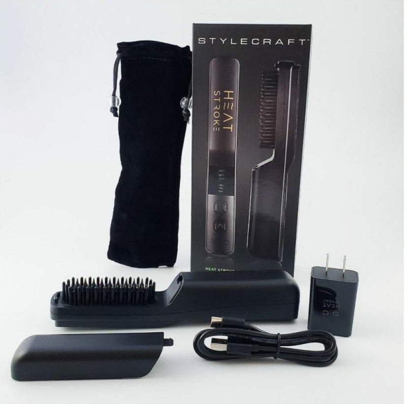 Wireless Beard & Hair Styling Hot Brush with Heat Settings & Power Bank
