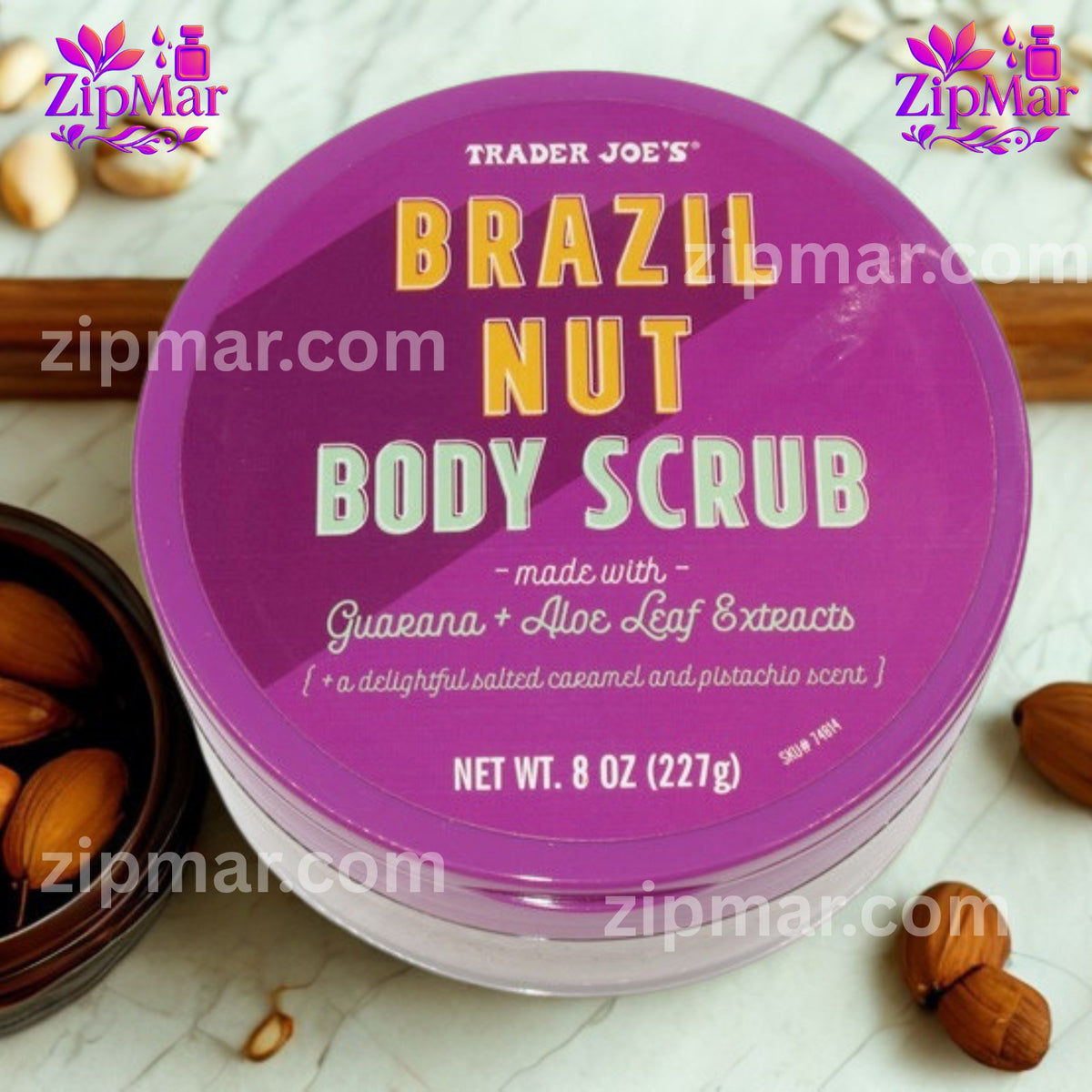 Trader Joes Brazil Nut Body Scrub 8.0floz Guarana Aloe Salted Caramel