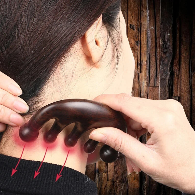 Sandalwood Hair & Neck Massage Comb - Gentle Self-Massage Tool