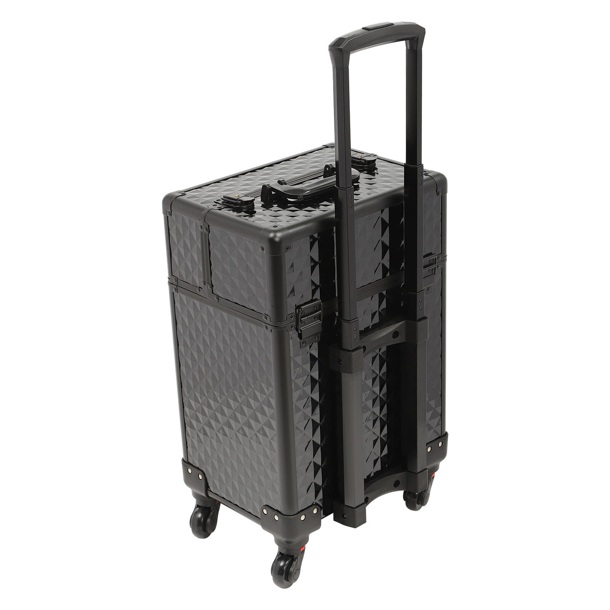 Rolling Makeup & Nail Desk Station with 7 Compartments - Black