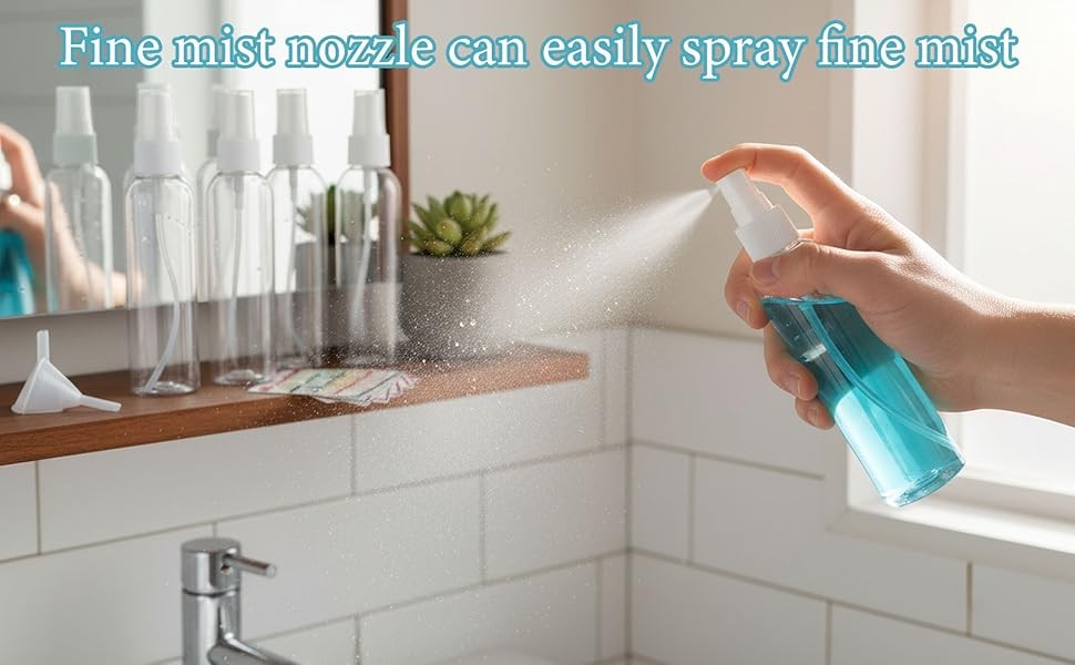 36 Pack 4oz Clear Plastic Spray Bottles with Fine Mist Nozzles, Reusable