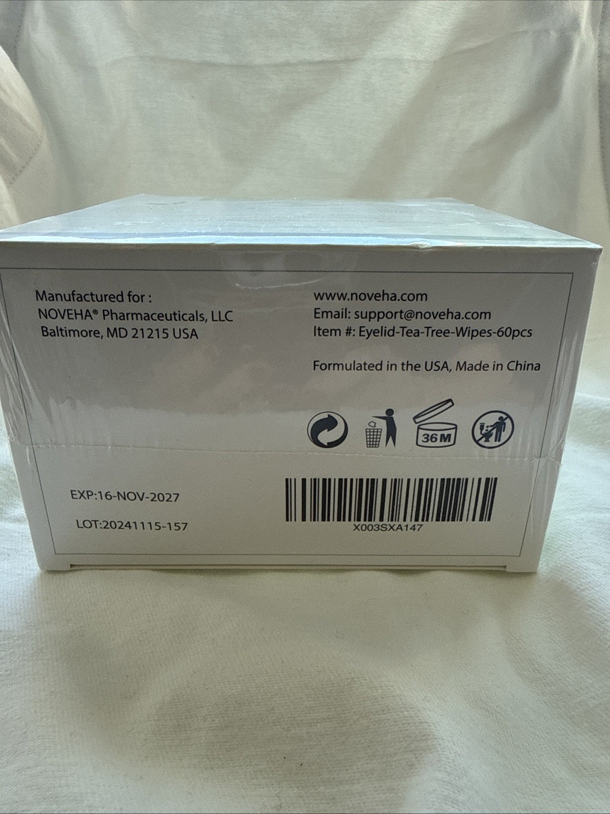 Tea Tree Eyelid Cleansing Wipes - 60 Count, Eye & Lash Hygiene