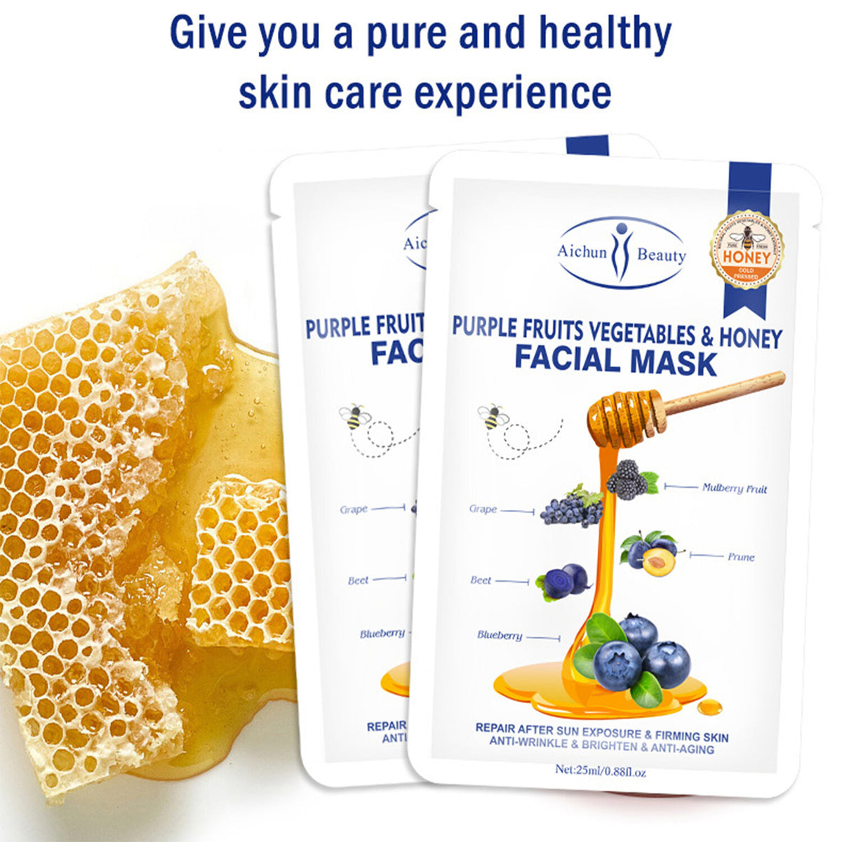 Fruits & Vegetables Honey Facial Mask 25ml x 10pcs
