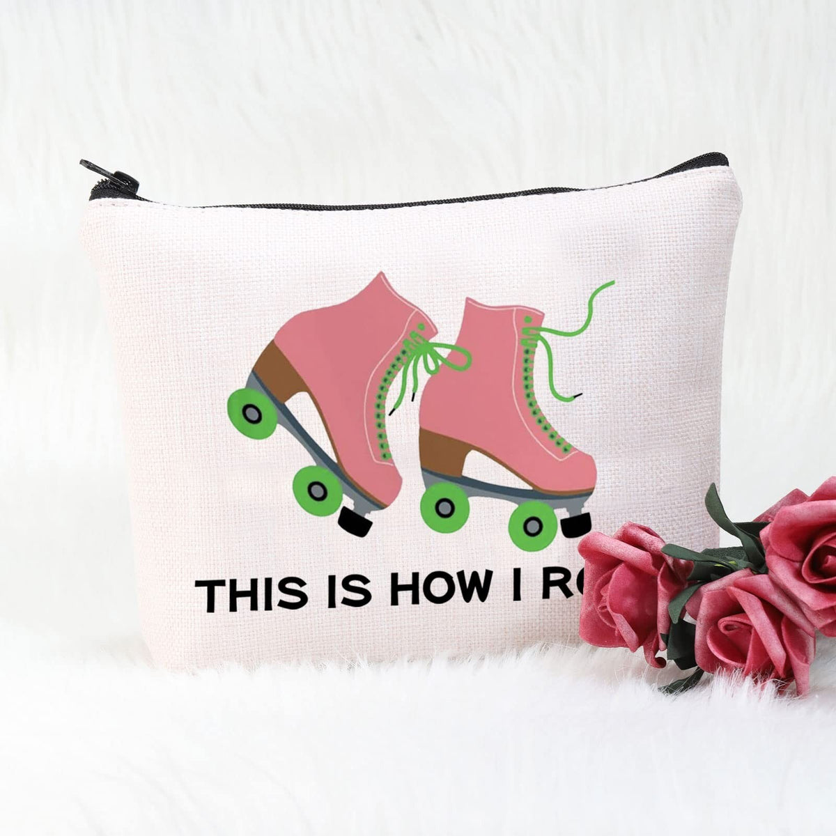 Roller Skater Gift Makeup Bag - Cute Travel Cosmetic Organiser