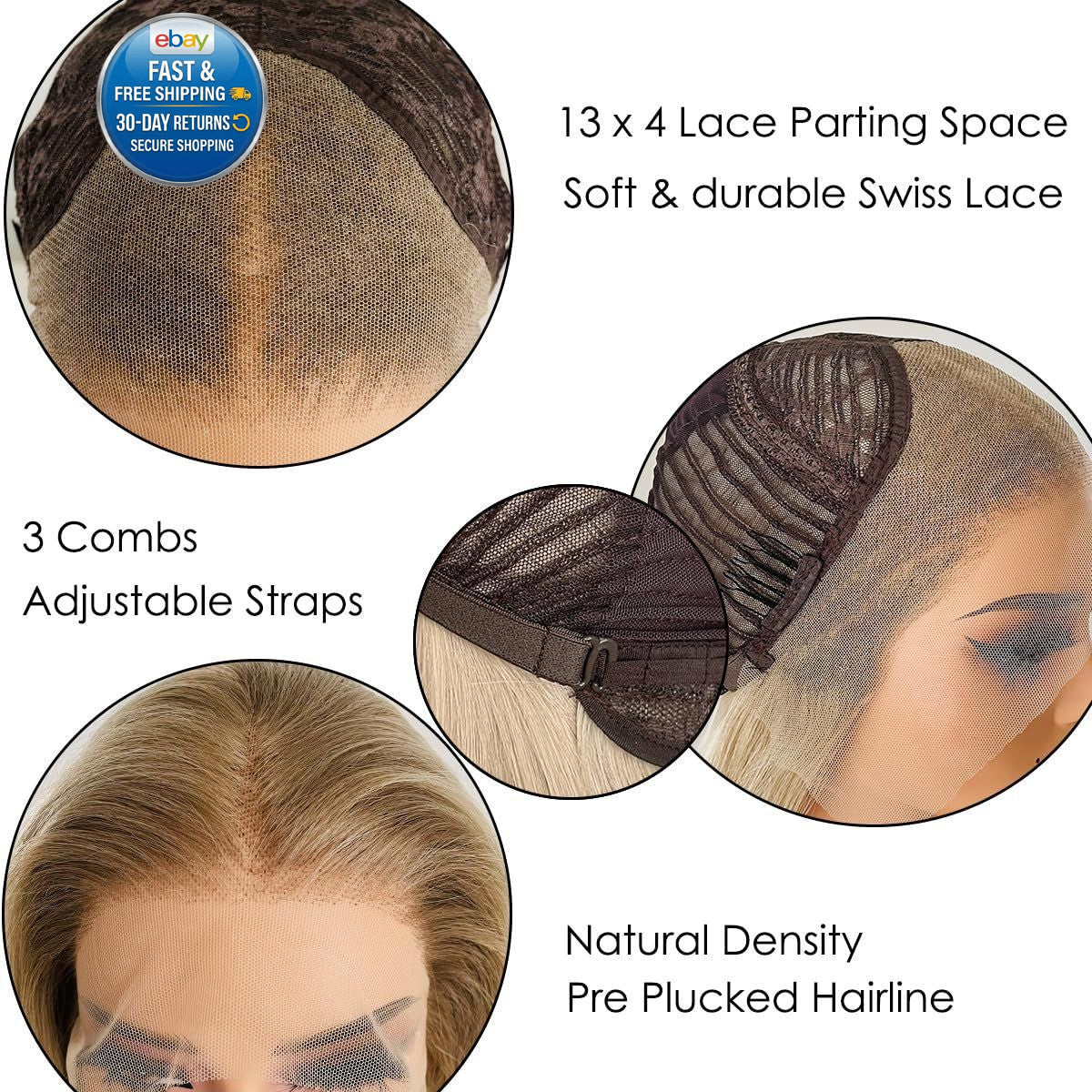 Ash Blonde Synthetic Lace Front Wig with 13x4 Ombre Platinum Color