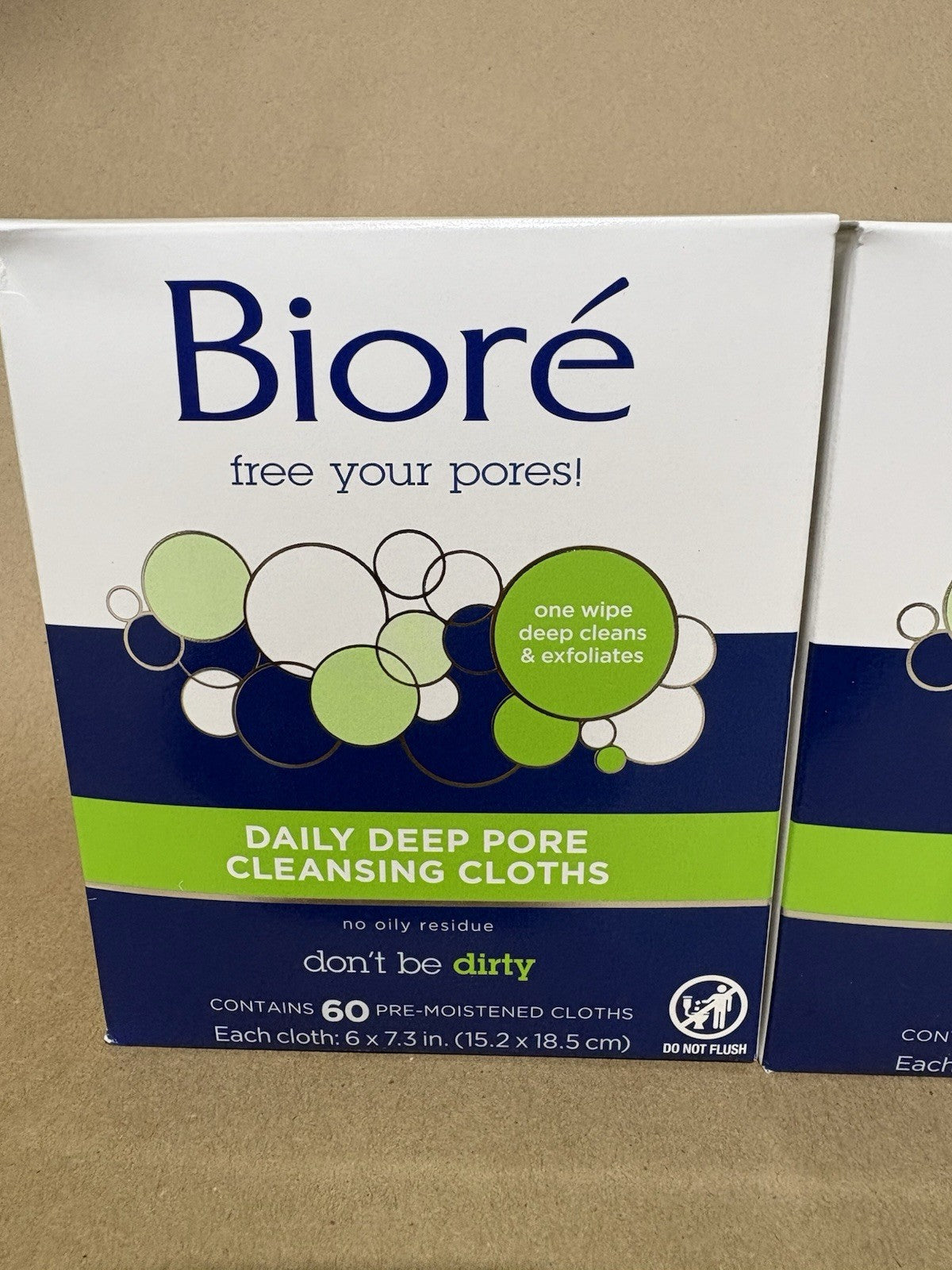 (Pack of 4) Biore Daily Makeup Removing Cloths — 60 Count Facial Cleansing Wipes