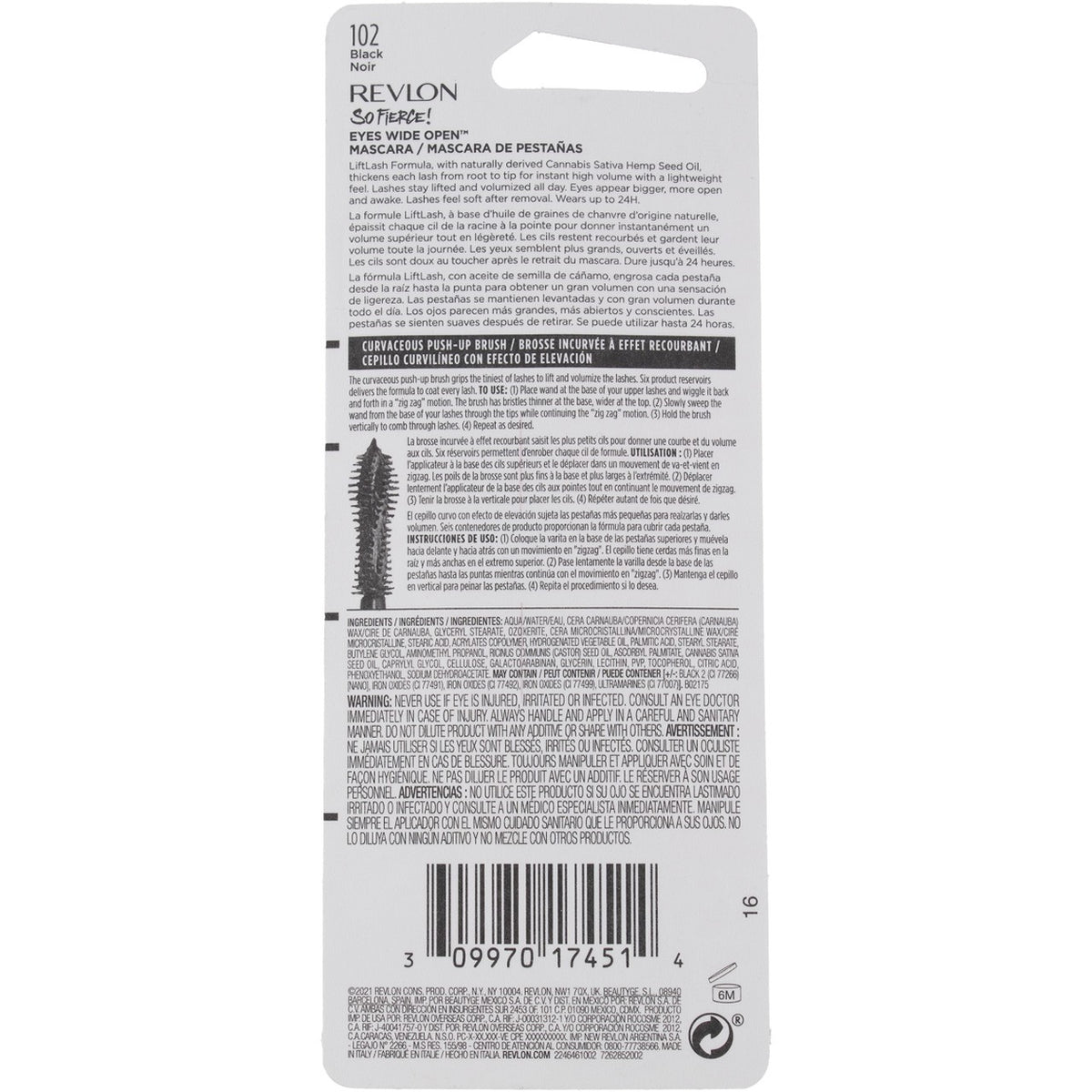 Revlon So Fierce Eyes Wide Open No Mascara 2-Pack Black 102 Longwear Eye Makeup