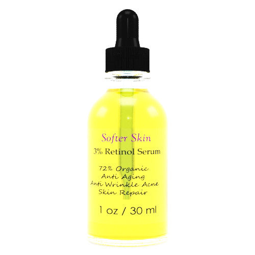 Retinol 3% Serum - Organic Hyaluronic Acid Anti-Aging Skin Treatment 1oz