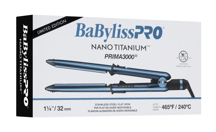 BaBylissPRO Nano Titanium Prima3000 1 ¼" Black & Blue Flat Iron |