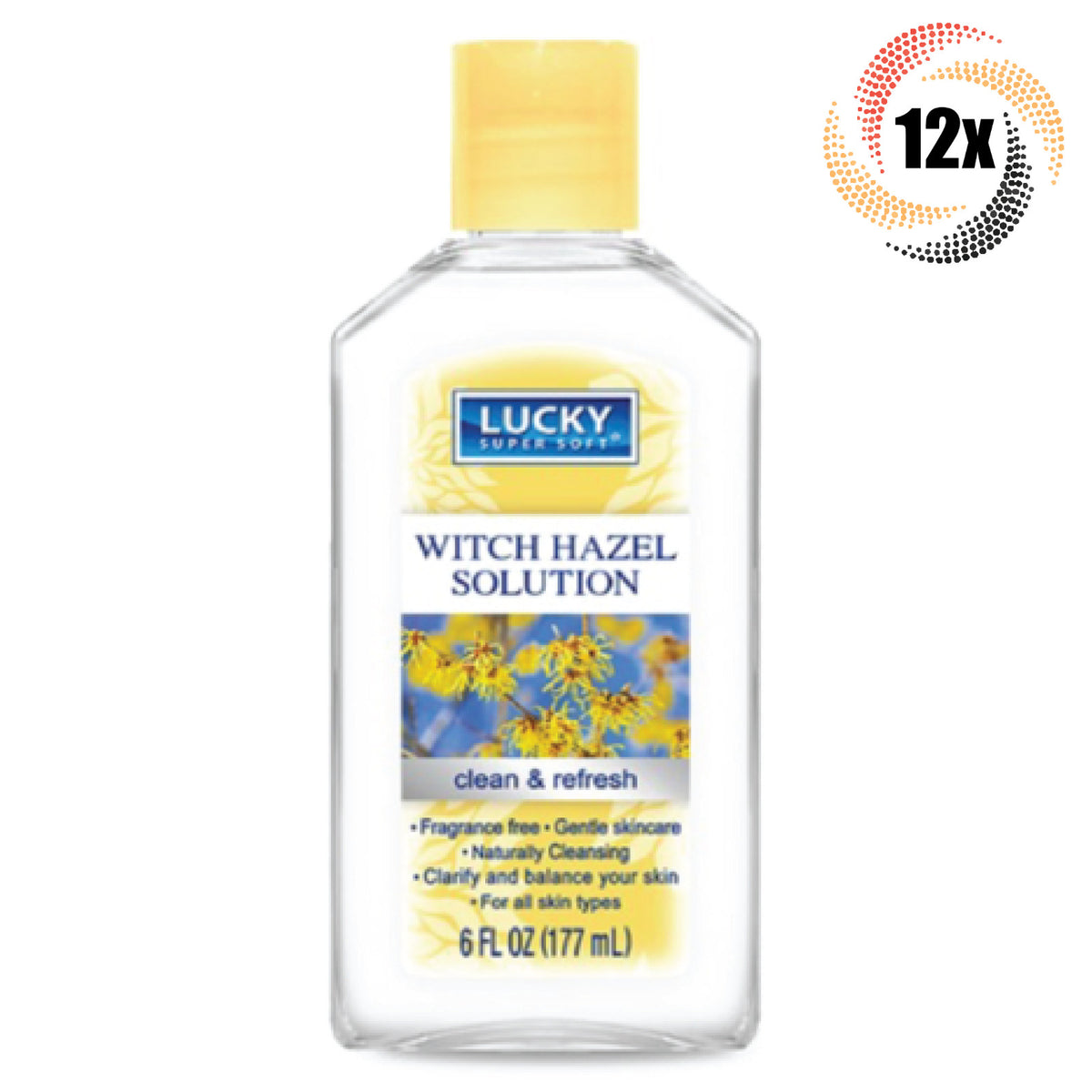 12-Pack Witch Hazel Skin Toner - Refreshing & Fragrance-Free, 6oz