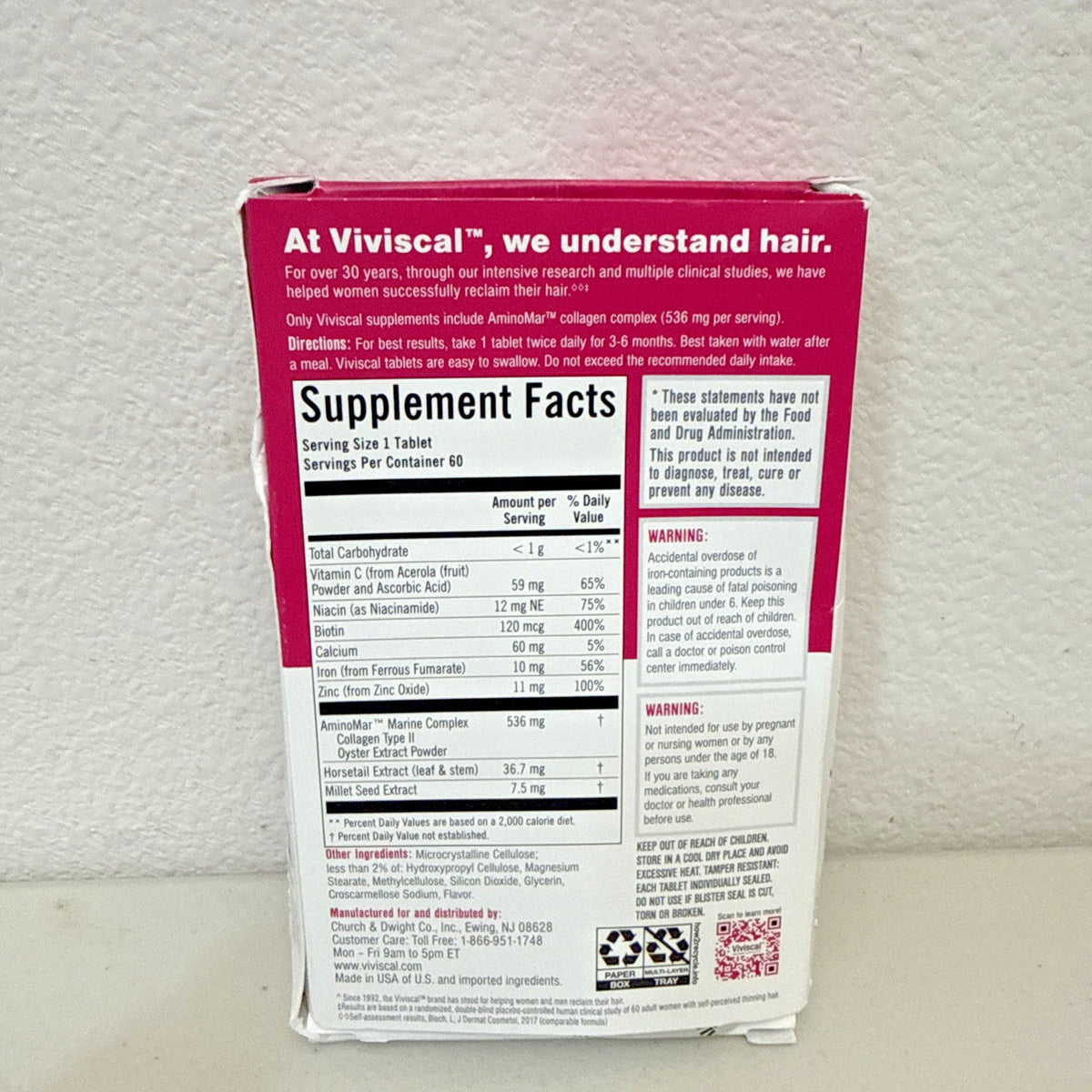 Viviscal Advanced Hair Growth Supplement for Women 60 Tablets