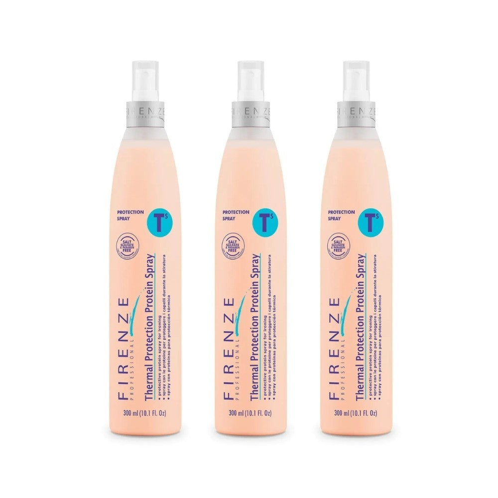 Firenze Thermal Protection Protein Spray 3-Pack for Heat Styling, 10.1 oz