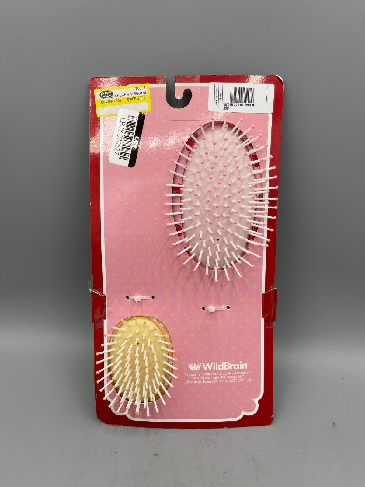 Kids Detangler Hair Brush Set - Strawberry Shortcake 2 Pack - New Gift