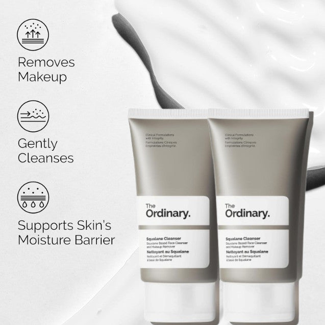 Mini Squalane Cleanser - 1.7 oz Pack of 2, Gentle Makeup & Oil Remover