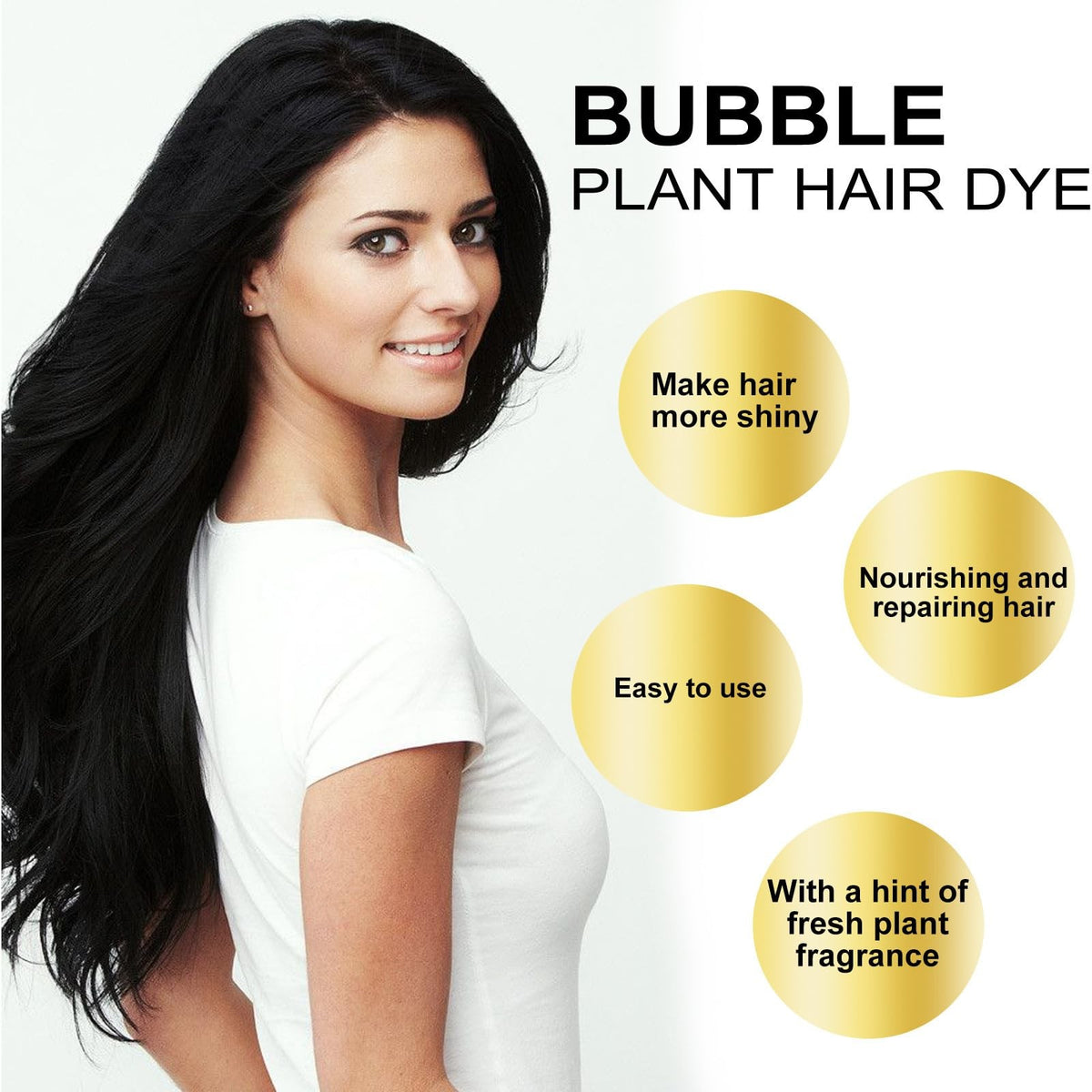 Plant Hair Dye Shampoo Foam - Black Teal, 12 oz