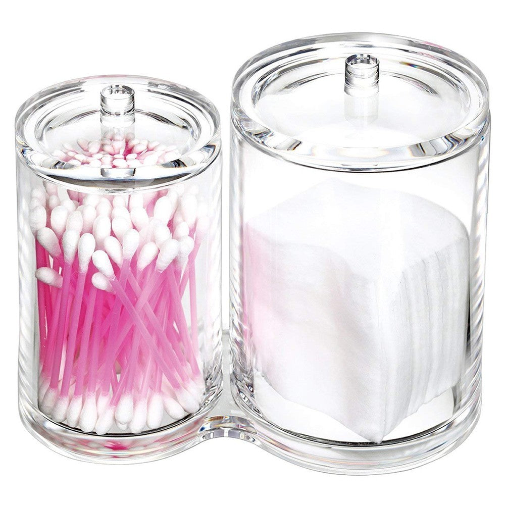Acrylic Cotton Swab & Pad Organizer - Bathroom & Vanity Storage Bin
