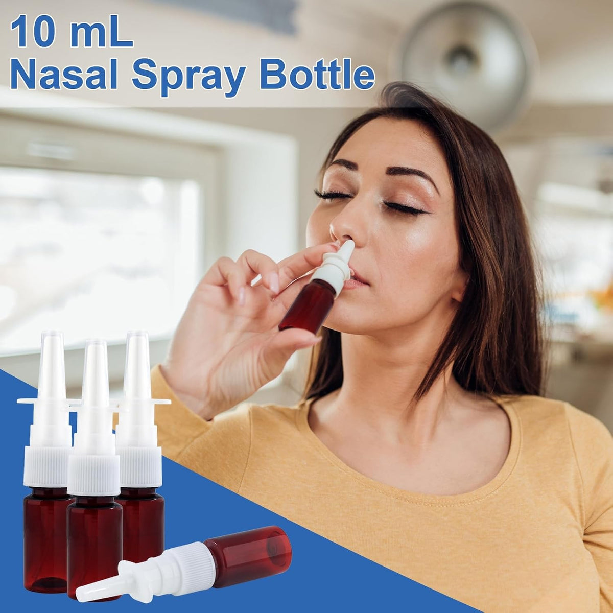 10 Pack Reusable 10ml Nasal Spray Bottles with Fine Mist Atomizer