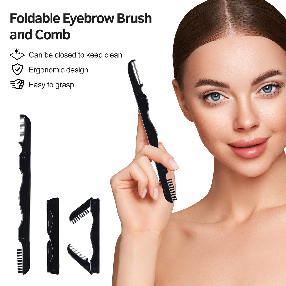 Eyelash Curler Kit 5-in-1 Set for Women with Eyelash Comb, Tweezers & Replacement Pads