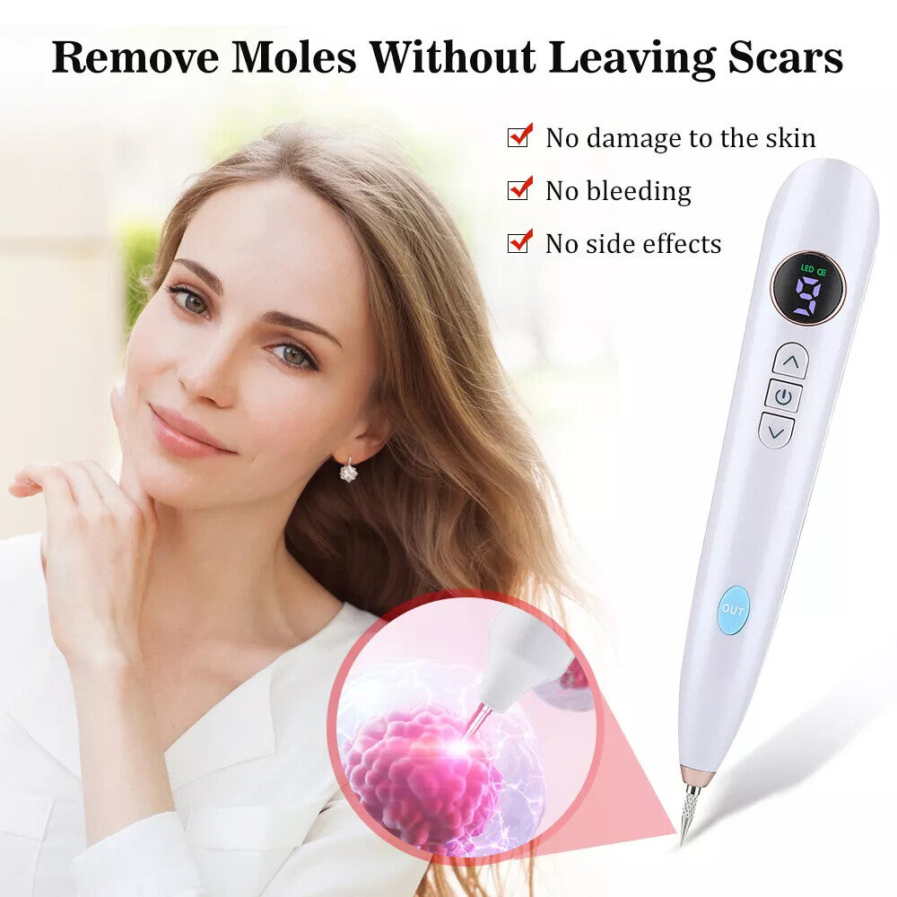 Laser Mole & Skin Tag Remover Pen - 9 Level Adjustable Spot Treatment