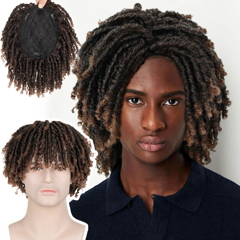 Dreadlock Hair Topper Clip-In Braided Half Wig for Short Hair