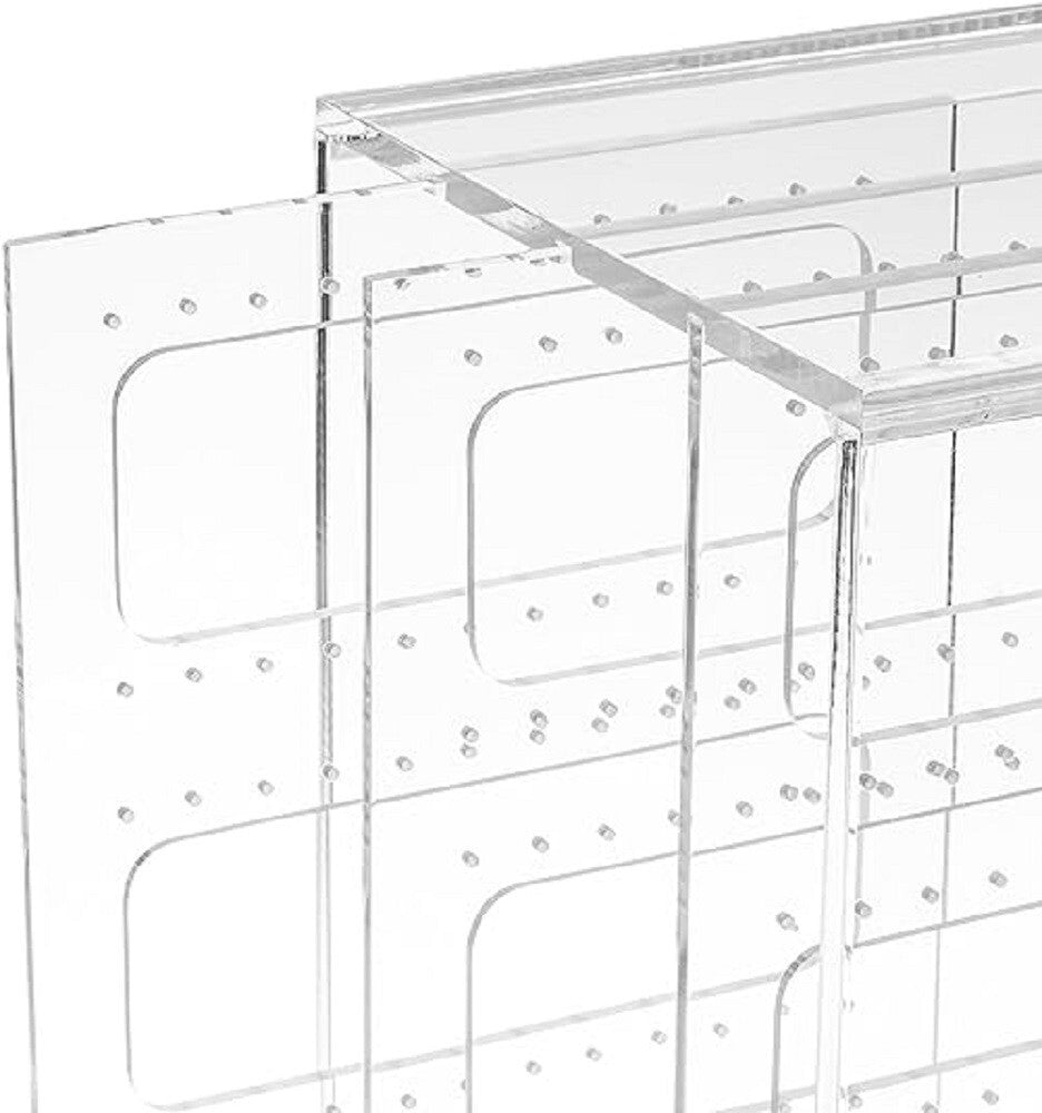 Acrylic Earring Filing Box - Holds Up to 90 Pairs, 5x7.5x5 Inches