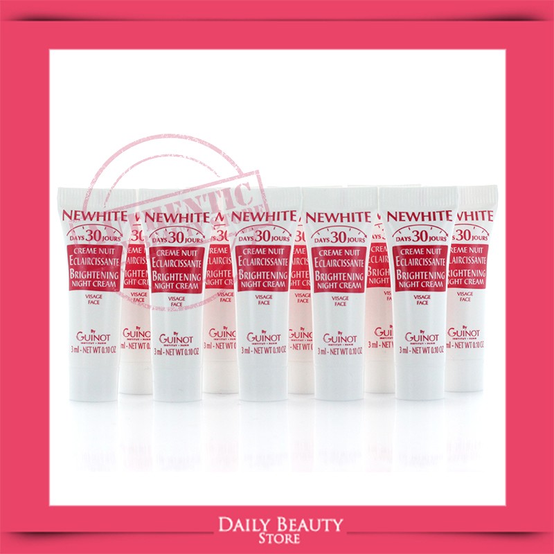 Guinot Newhite Brightening Night Cream Sample Set - 6 Tubes for All Skin Types