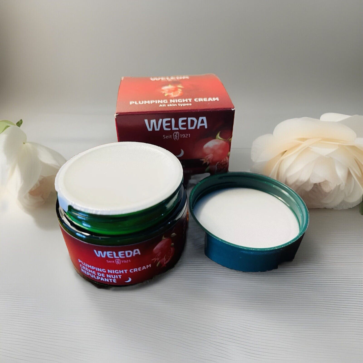 Plumping Night Face Cream with Pomegranate & Maca - Vegan Hydrating Moisturizer 1.3 oz