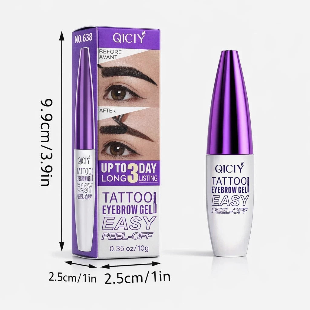 Waterproof Semi-Permanent Eyebrow Tint Gel - Long-Lasting Peel-Off Brow Color