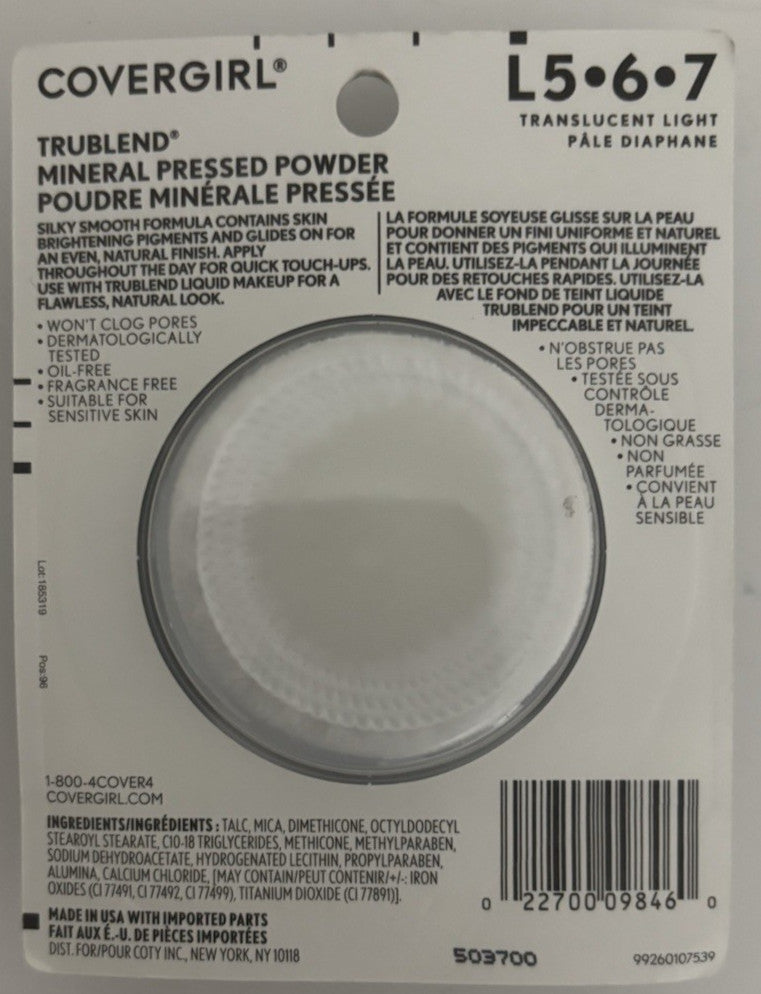 Lot of 3 Covergirl TruBlend Mineral Pressed Translucent Light Powder