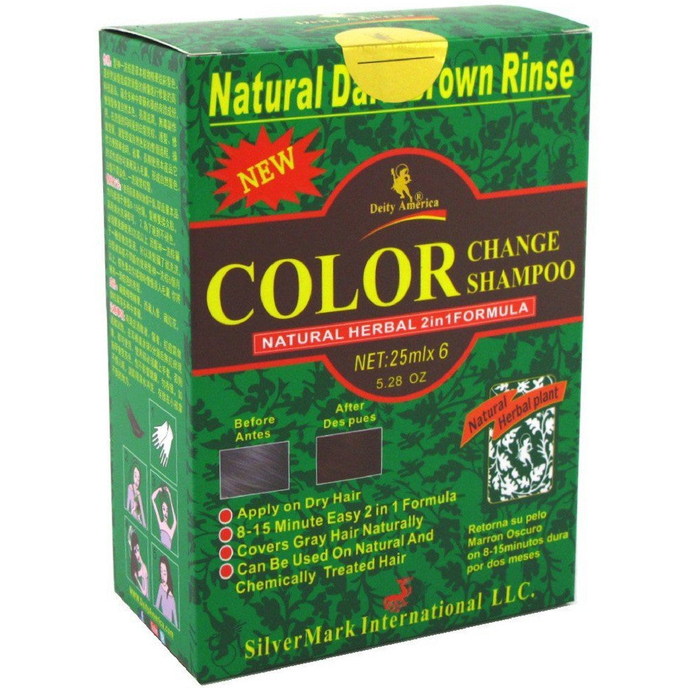 Dark Brown Hair Rinse Color 6-Pack Natural Hair Dye - Deity America