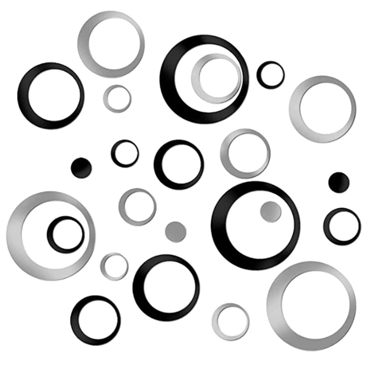 Removable Blue 24-Piece Acrylic Mirror Wall Decals - Round Reflective Stickers for Living Room & Bedroom