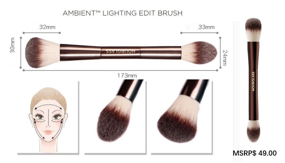 Hourglass Ambient Lighting Edit Dual-Ended Makeup Brush - Vegan, New