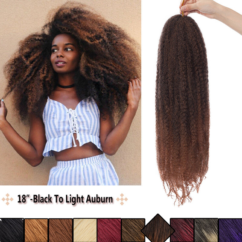 Kinky Afro Hair Extensions Bulk Curly Twist Crochet Braids Natural Puff