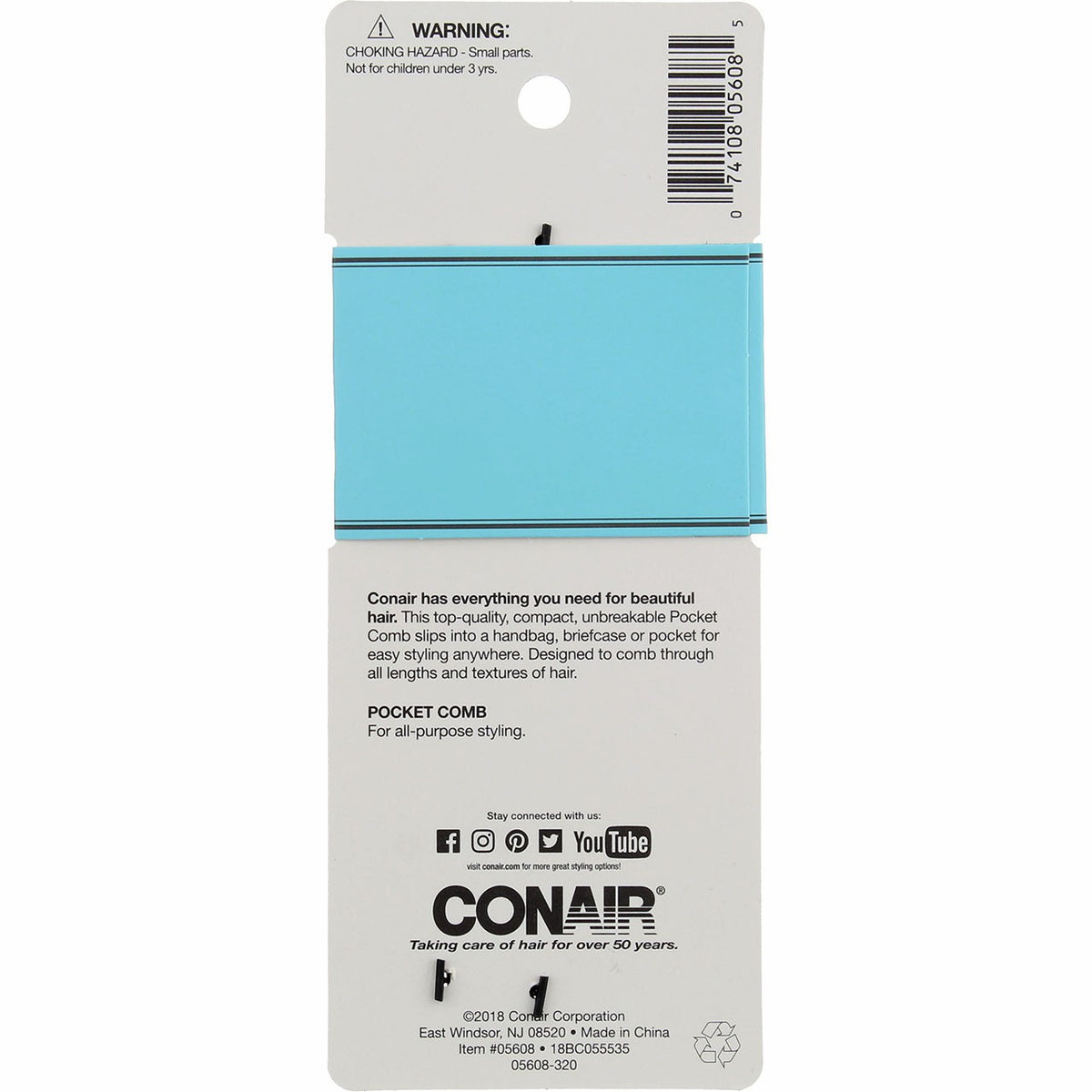 Pocket Comb Hair Comb 6 Pack for Hair Styling & Detangling